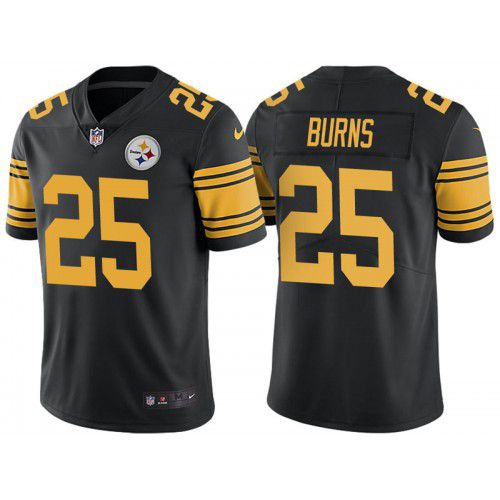 Men Pittsburgh Steelers #25 Artie Burns Nike Black Vapor Color Rush Limited NFL Jersey